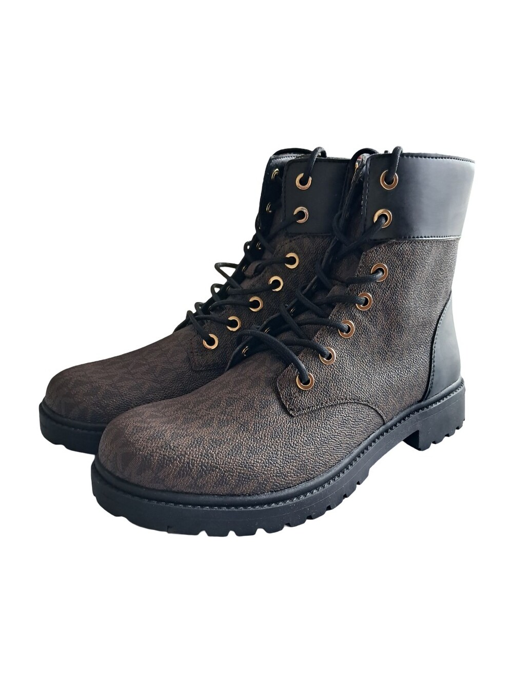 Michael Kors Alistair Bootie Combat Boots Women's Size 9M Black Brown New - Picture 8 of 11